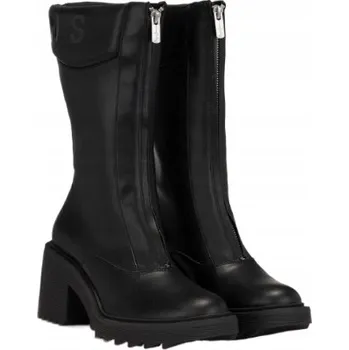 Dámské kozačky PEPE JEANS ČERNÉ KOTNÍKOVÉ BOTY NA BLOKU SE ZAPÍNÁNÍM NA ZIP 38 A_A