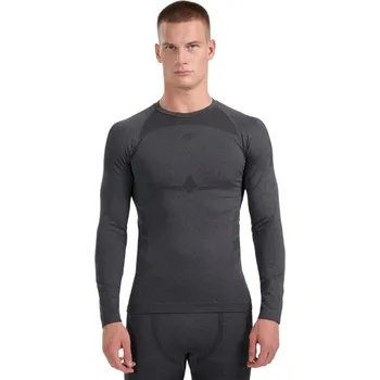Pánská móda Pánské termo triko s dlouhým rukávem 4F-SEAMLESS UNDERWEAR M237-WAW25USEAM237-21M-BLACK MELANGE Černá XXL/3XL