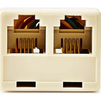 NEDIS Telecom Wall Box | Typ konektoru: RJ11 | RJ11 Zásuvka | 2x RJ11 (4/6) Zásuvka | Rozbočovač | ABS | Slonová Kost | Box
