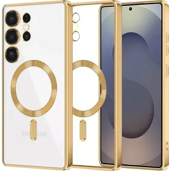 Pouzdro na mobilní telefon Kryt Samsung Galaxy S24 Ultra Techsuit Luxury Crystal MagSafe - zlatý