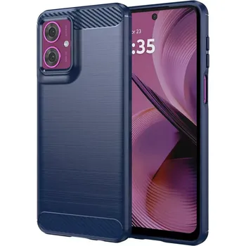 Pouzdro na mobilní telefon Kryt Motorola Moto G55, Armored Carbon modrý