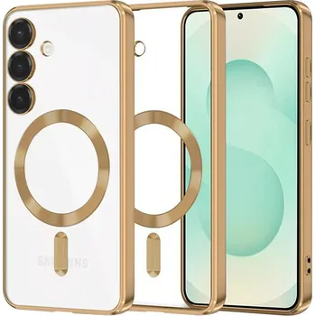 Pouzdro na mobilní telefon Kryt Samsung Galaxy S25 Plus Techsuit Luxury Crystal MagSafe - zlatý