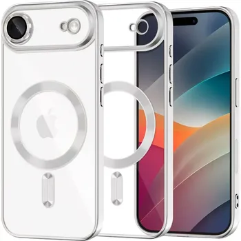 Pouzdro na mobilní telefon Kryt iPhone 17 Air Techsuit Luxury Crystal MagSafe - stříbrný
