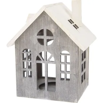 Vánoce Dřevěný domek s LED svíčkou