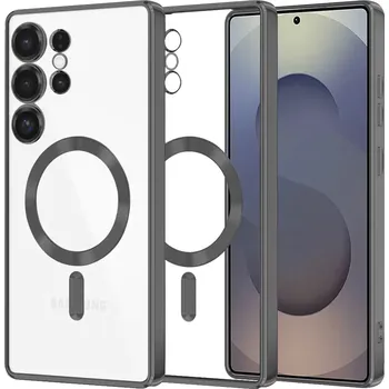 Pouzdro na mobilní telefon Kryt Samsung Galaxy S24 Ultra Techsuit Luxury Crystal MagSafe - černý