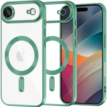 Pouzdro na mobilní telefon Kryt iPhone 17 Air Techsuit Luxury Crystal MagSafe - světle zelený