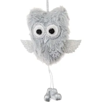 Vánoční dekorace Závěsná dekorace Sova šedá