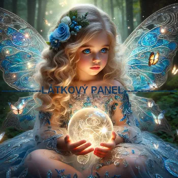 Látkový panel - Motýlí víla - AVS-008 Velikost: 20x20cm, Materiál: Kočárkovina
