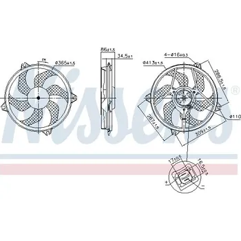 Chladič motoru Větrák, chlazení motoru NISSENS 850093