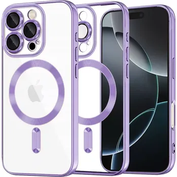 Pouzdro na mobilní telefon Kryt iPhone 16 Pro Techsuit Luxury Crystal MagSafe - fialový