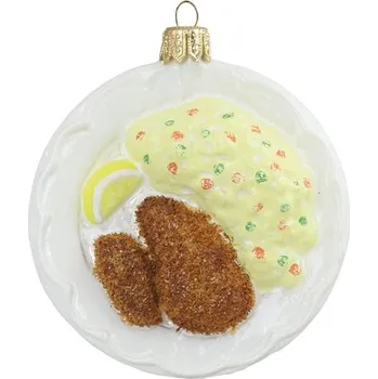 Vánoční dekorace Skleněný řízek s bramborovým salátem