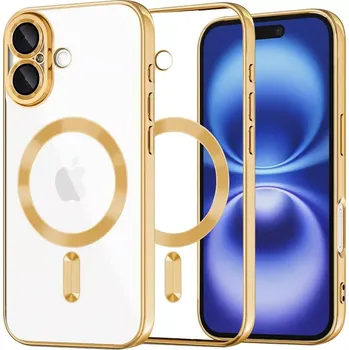 Pouzdro na mobilní telefon Kryt iPhone 16 Techsuit Luxury Crystal MagSafe - zlatý