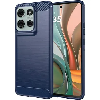 Pouzdro na mobilní telefon Kryt Motorola Moto G75, Armored Carbon modrý