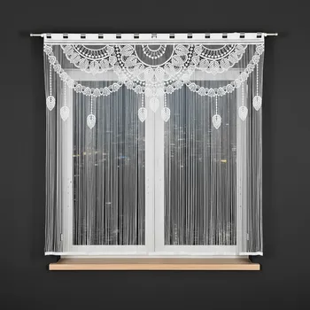Záclona Dekorační oblouková krátká záclona na tyčovou gárnyž MAHIKA 160 bílá 160x160 cm MyBestHome