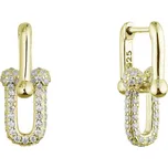 Pozlacené stříbrné náušnice elegantní uzle se zirkony 11660.1