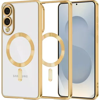 Pouzdro na mobilní telefon Kryt Samsung Galaxy S25 EDGE Techsuit Luxury Crystal MagSafe - zlatý