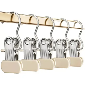 Kolíček na prádlo Věšák s klipem na oblečení široký, béžová, 5ks (KLL1)