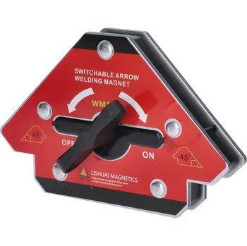 Příslušenství ke svářečce vypínatelný svařovací magnet, měřící úhly 45, 90, 135°, nosnost 42 kg - magnetický úhelník s vypínačem, materiál neodym, nosnost 25, 42, 80 kg, viz varianty