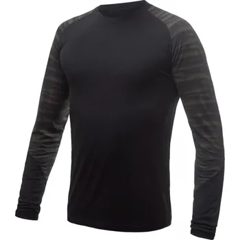 cyklistický dres Triko dlouhé pánské SENSOR IMPRESS černá/batik S