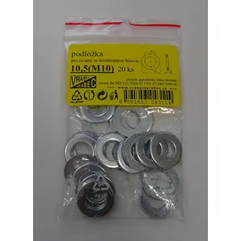 Auto-moto MDtools Podložky ploché DIN 125, pozinkované, pro 6hranné šrouby, různé rozměry Velikost: M5