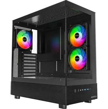 Stolní počítač BestComp Herní PC AMD Ryzen 5 (9600X / AM5 / RTX 5080 16GB / 16GB DDR5 / 1TB SSD / 850W GOLD / WINDOWS 11 PRO) PC skříň: XR Black Montech