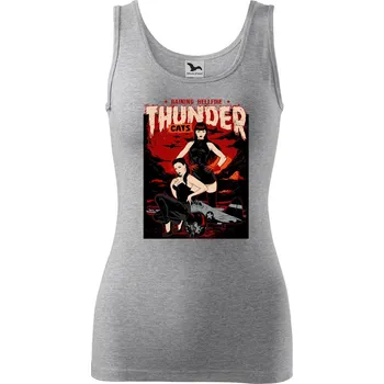 DOBRÝ TRIKO Dámské tílko s potiskem Thunder cats Velikost: 2XL, Barva: Tmavě šedý melír