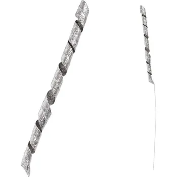 Vánoční dekorace Autronic Prut dekorační stříbrný, sada 12 ks