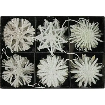 Vánoční ozdoba Sada vánočních ozdob, přírodní, sláma , 18 ks&nbsp;77101