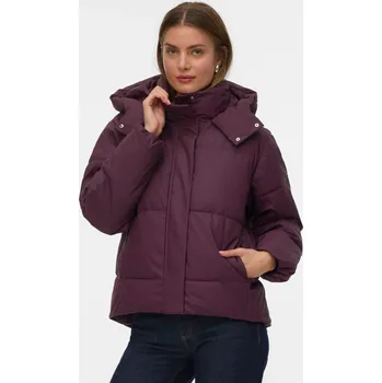 Dámská parka Vero Moda pogumovaná zimní bunda bordó Velikost: XS