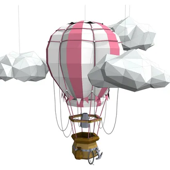 3D puzzle Horkovzdušný balón Mini – papírová mini-skládačka PaperTime barva: staro-růžový