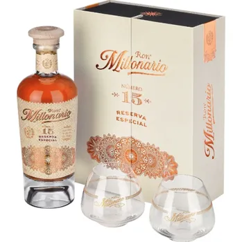 Rum Millonario 15 Solera Reserva Especial Dárkový Box se 2 skleničkami 40% 0,7 L