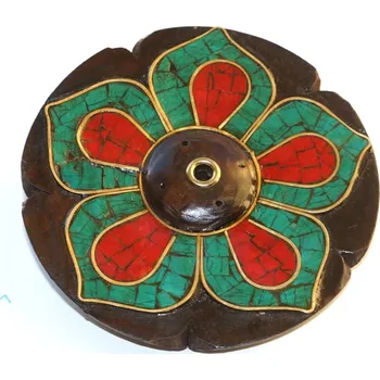 Vonná tyčinka Stojánek Nepál/dřevo/ kámen - květ vykládaný 2.