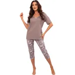 Dámské pyžamo ITALIAN FASHION KIMURI krátký 3/4 cappuccino/print XXL 0