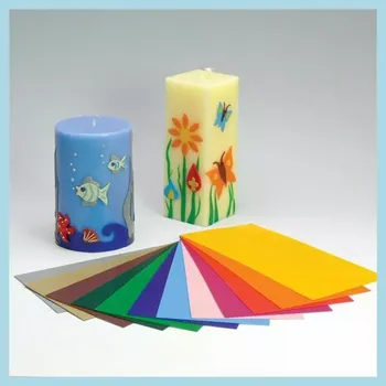Výroba svíčky Sada 12ks různě barevných voskových plátů