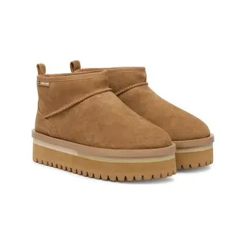 Dámská zimní obuv Tommy Jeans Sněhule Tjw Flatform Snow Boot Suede EN0EN02841 Hnědá 38