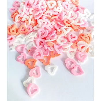 CZ distribuce Cukrová srdíčka 12mm (červeno-růžovo-bílá) 1 kg/sáček