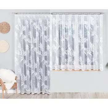 Balkonové záclony Surinam bílá 250 cm šířka, 150 cm výška, 250 cm výška