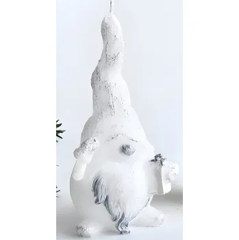 Svíčka Mondex Vánoční dekorativní svíčka Skřítek 15 cm bílá