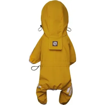 Obleček pro psa Barevná psí pláštěnka s reflexními prvky a kapucí Velikost S Zapínání na tři druky Podzimní a zimní ochrana před deštěm a větrem žlutá