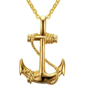 Náhrdelník Pánský náhrdelník s kotvou zlatá