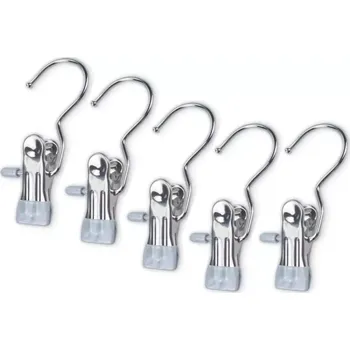 Kolíček na prádlo Věšák s klipem na oblečení, šedý, 5ks (KSH1)