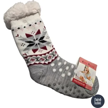 Dámské ponožky Dámské teplé protiskluzové spací vánoční ponožky na doma 35-38 šedá