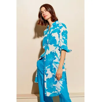 Dámská halenka Halenka Kyra Bonnie tyrkysovo bílá tunika květ Velikost: 34