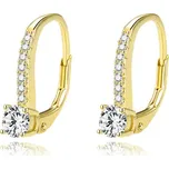 AGATO Půvabné pozlacené náušnice se zirkony AGUC1955-GOLD