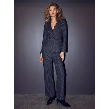 Dámské kalhoty Kalhoty Nu Denmark 8162-10 černé s proužkem Velikost: 38