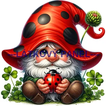 Látkový panel - Skřítek beruškový - AVS-027 Velikost: 15x15cm, Materiál: Kočárkovina