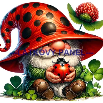 Látkový panel - Skřítek beruškový - AVS-026 Velikost: 15x15cm, Materiál: Kočárkovina