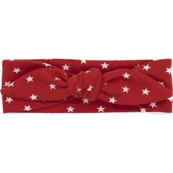 Čelenka Dětská čelenka s mašlí červená s hvězdičkami 0-2r