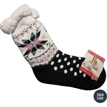 Dámské ponožky Dámské teplé protiskluzové spací vánoční ponožky na doma 35-38 černá