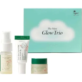 Kosmetická sada AXIS-Y – The Mini Glow Trio Set – Mini sada pro rozjasnění a hydrataci pleti – 12 ml + 5 ml + 5 ml